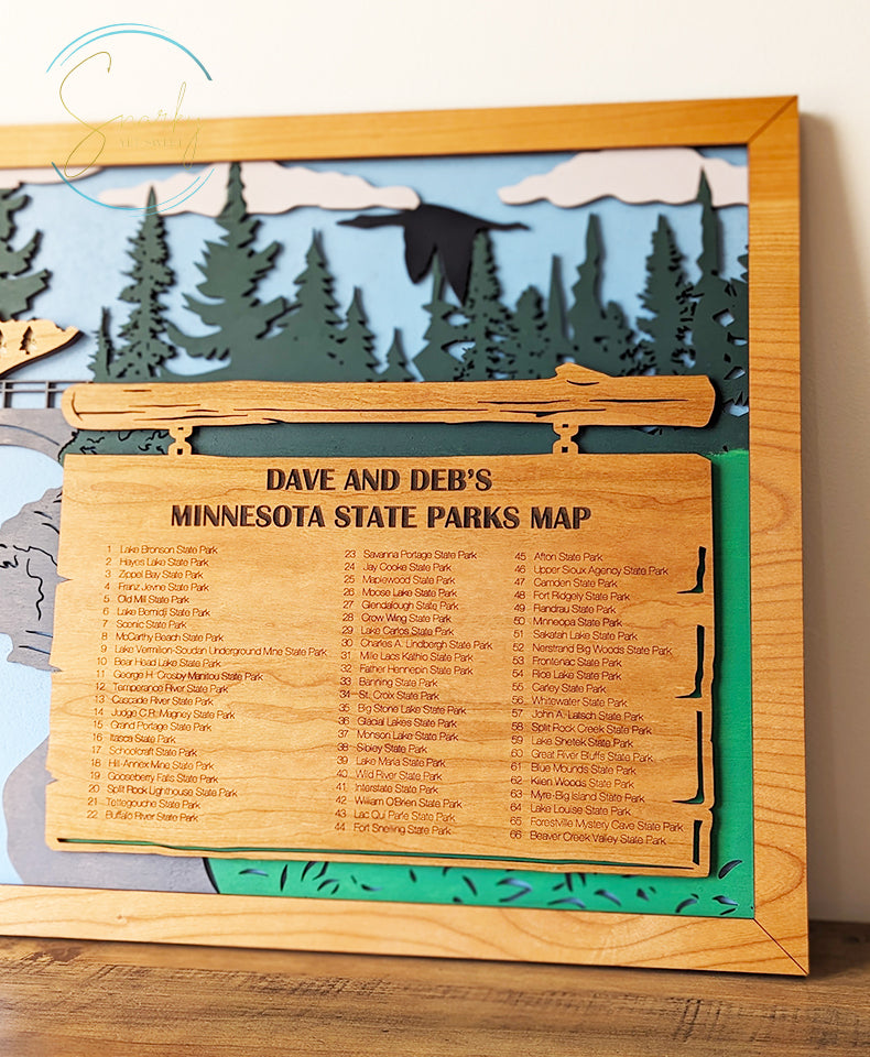 Minnesota State Parks Travel Map, State Parks Marker, US Travel Map, family road trip tracker, travel home decor, gift for hiker