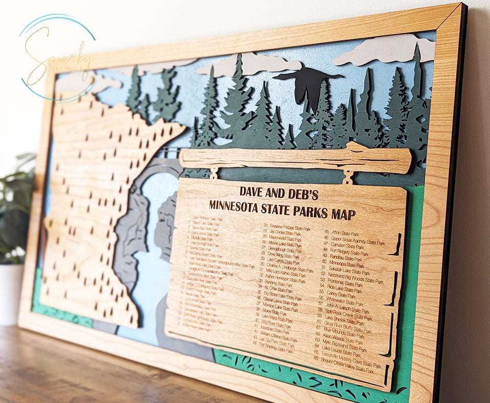 Minnesota State Parks Travel Map, State Parks Marker, US Travel Map, family road trip tracker, travel home decor, gift for hiker