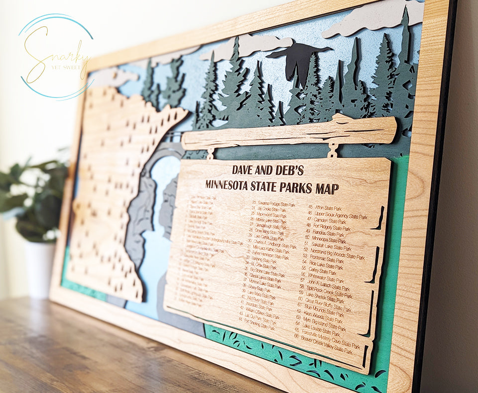 Minnesota State Parks Travel Map, State Parks Marker, US Travel Map, family road trip tracker, travel home decor, gift for hiker