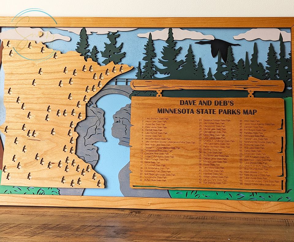 Minnesota State Parks Travel Map, State Parks Marker, US Travel Map, family road trip tracker, travel home decor, gift for hiker