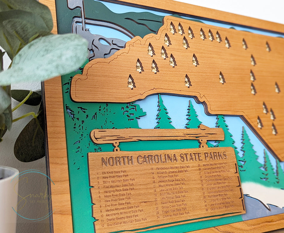 North Carolina State Parks Travel Map, State Parks Marker, US Travel Map, family road trip tracker, travel home decor, gift for hiker