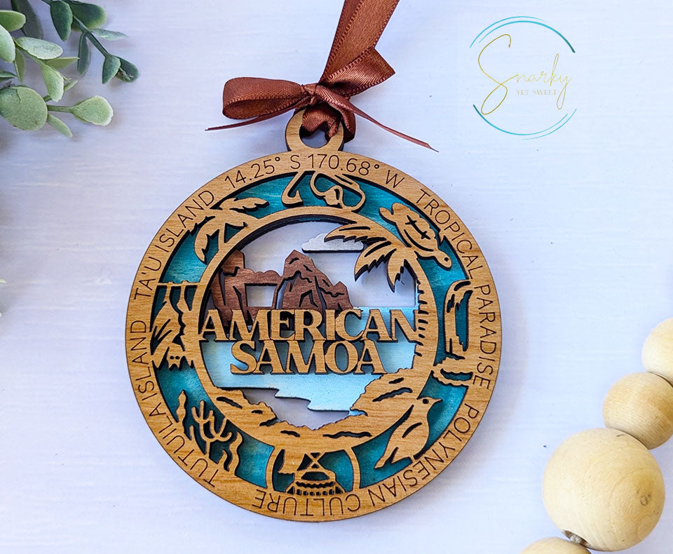American Samoa national park ornament, American Samoa ornament, national park gifts, national park ornament, gift for hiker, Christmas gift