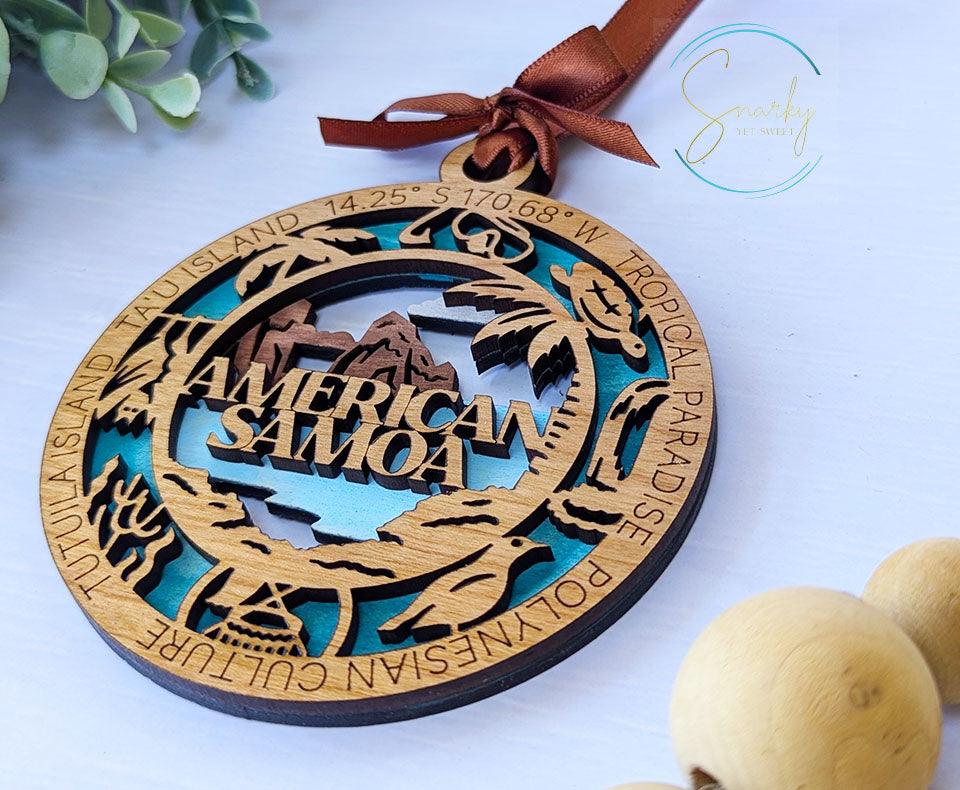 American Samoa national park ornament, American Samoa ornament, national park gifts, national park ornament, gift for hiker, Christmas gift