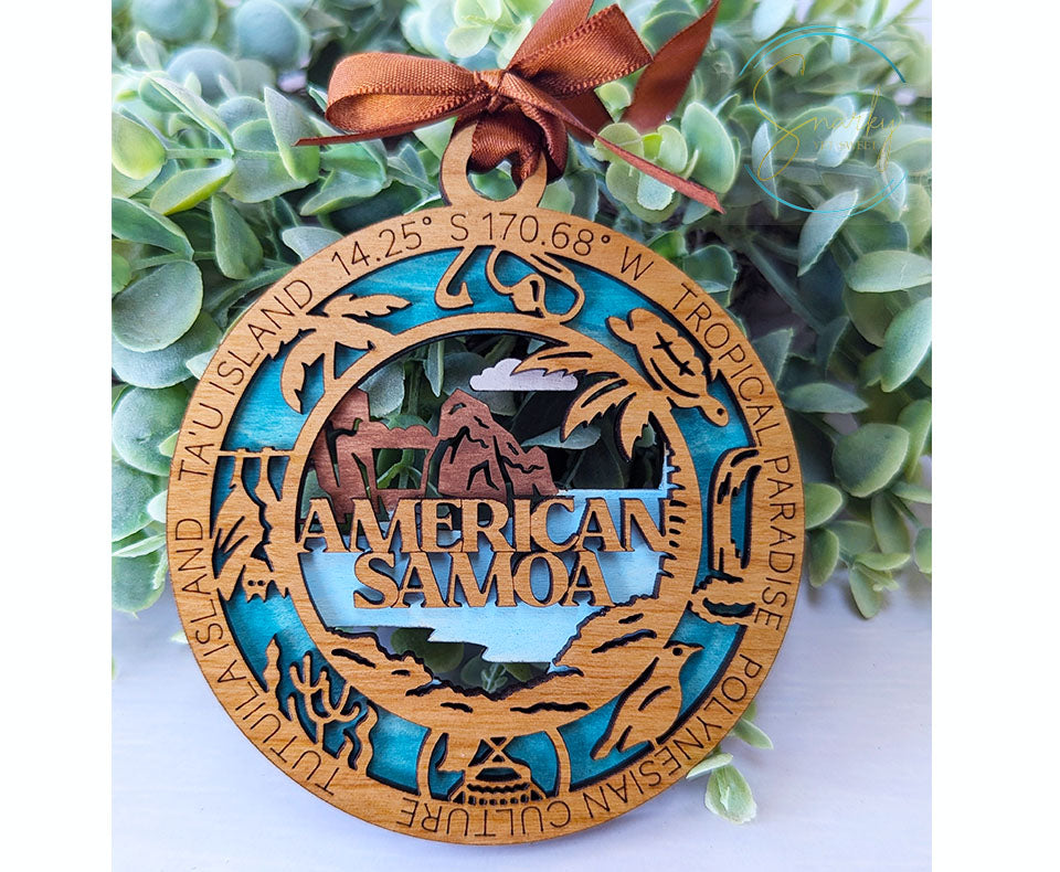 American Samoa national park ornament, American Samoa ornament, national park gifts, national park ornament, gift for hiker, Christmas gift