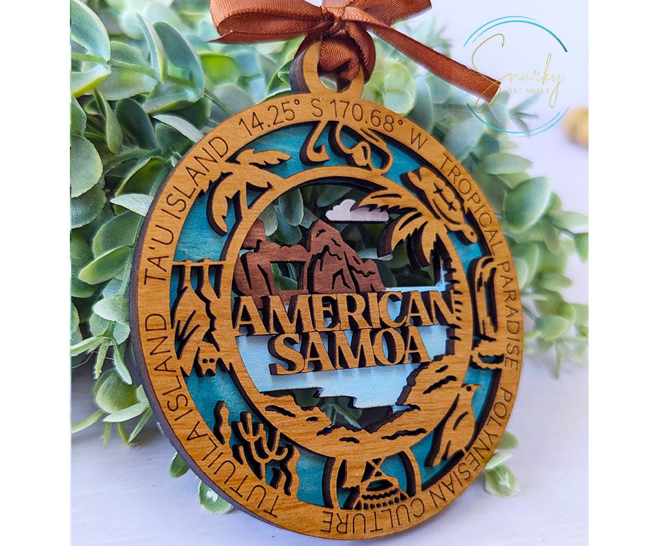American Samoa national park ornament, American Samoa ornament, national park gifts, national park ornament, gift for hiker, Christmas gift