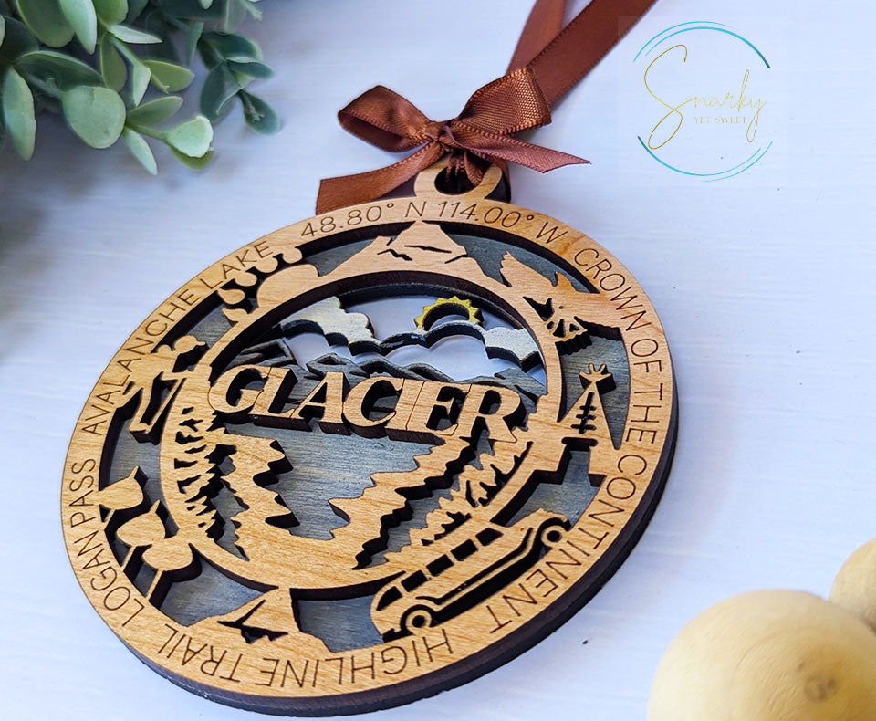 Glacier national park ornament, Glacier ornament, Glacier souvenir, national park gifts, national park ornament, gift for hiker