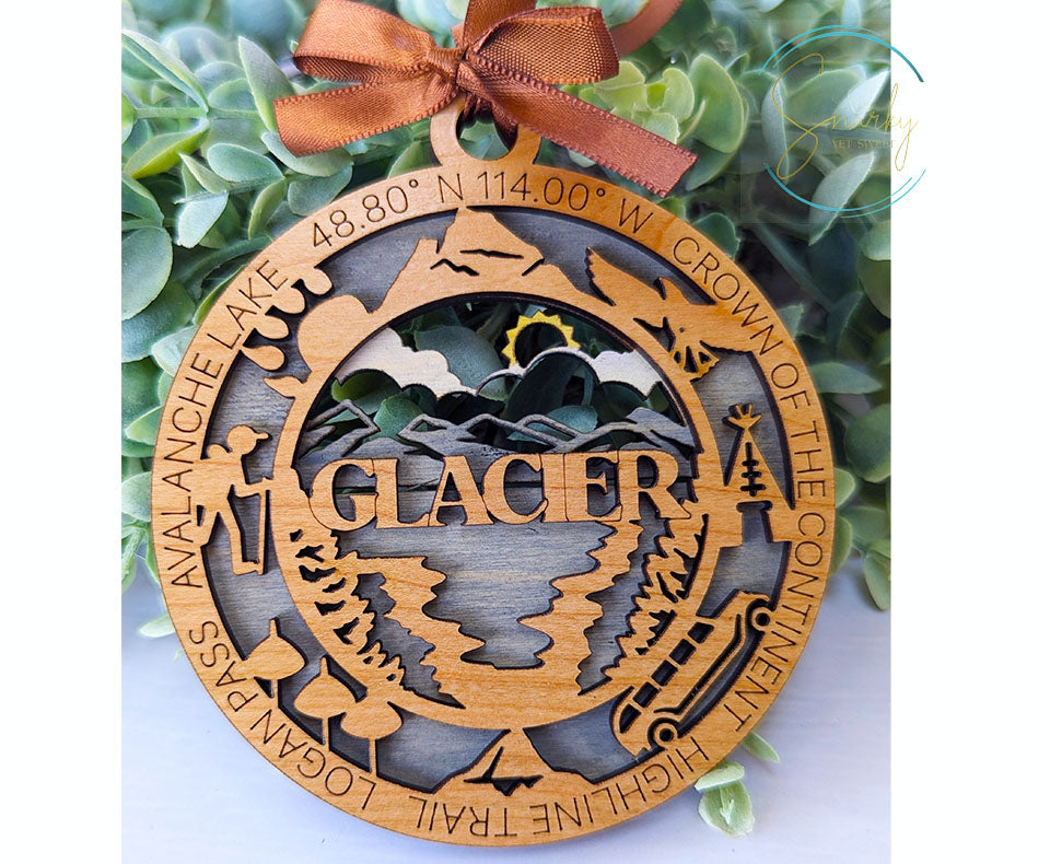 Glacier national park ornament, Glacier ornament, Glacier souvenir, national park gifts, national park ornament, gift for hiker