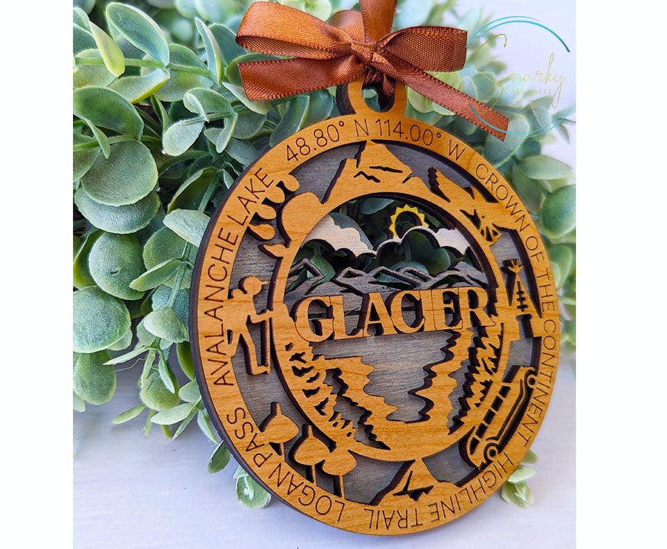 Glacier national park ornament, Glacier ornament, Glacier souvenir, national park gifts, national park ornament, gift for hiker