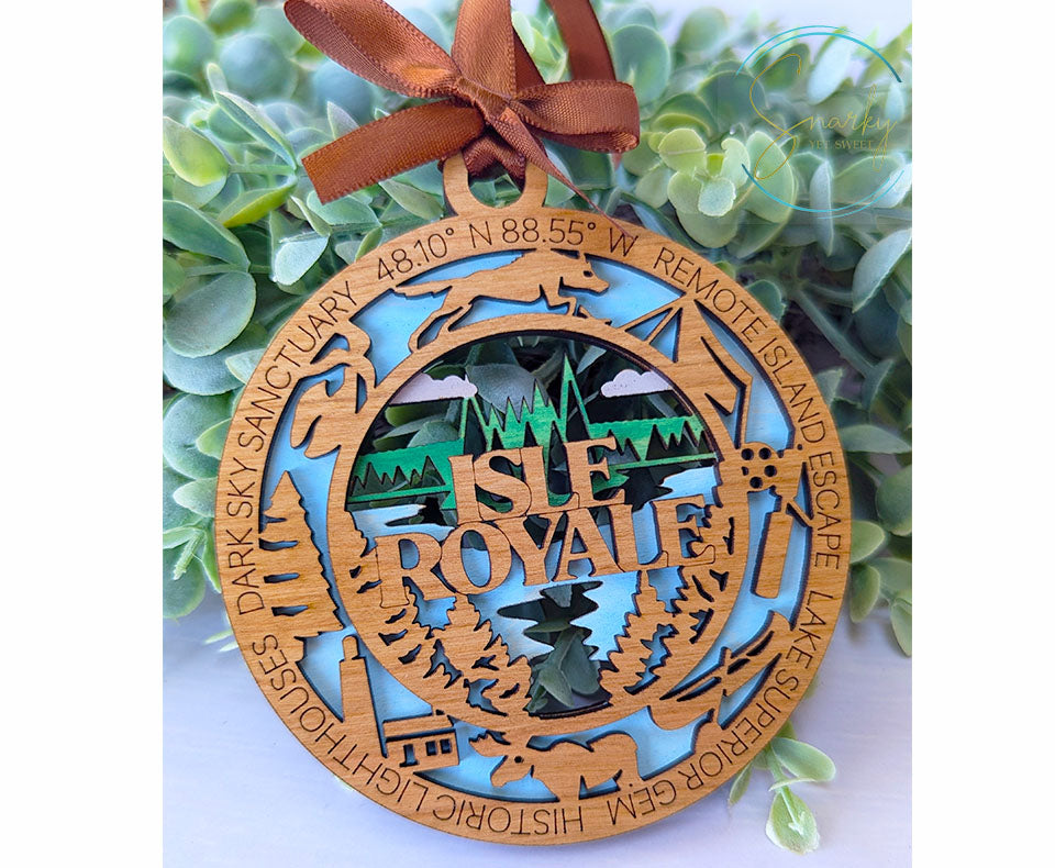 Isle Royale national park ornament, Isle Royale ornament, Isle Royale souvenir, national park gifts, national park ornament, gift for hiker