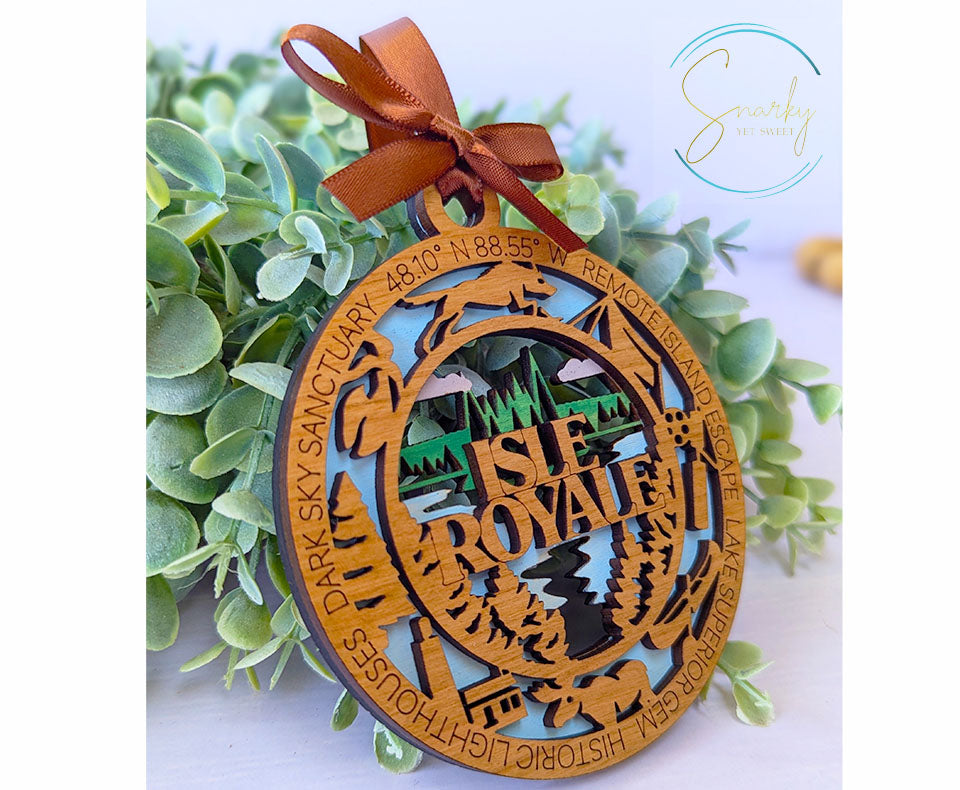 Isle Royale national park ornament, Isle Royale ornament, Isle Royale souvenir, national park gifts, national park ornament, gift for hiker