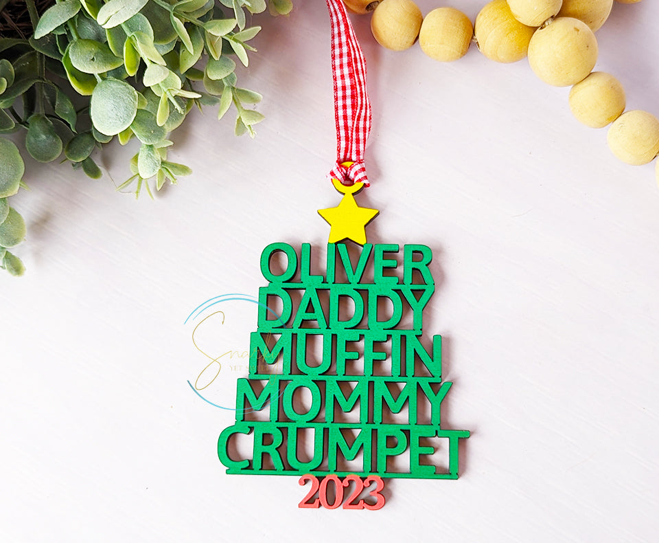 Christmas Tree Name Ornament