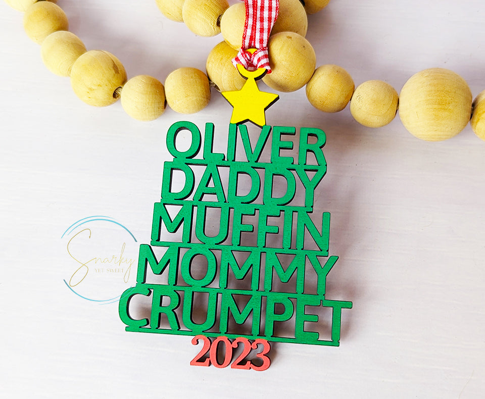Christmas Tree Name Ornament