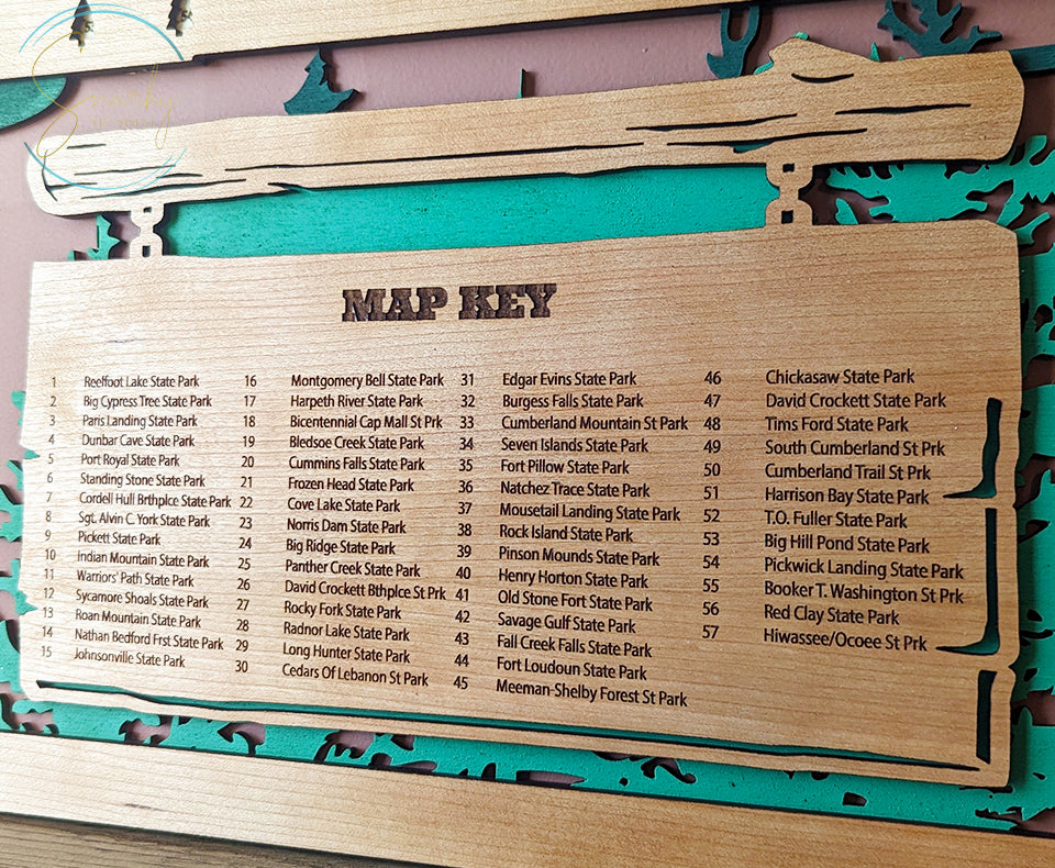 Tennessee State Parks Travel Map, State Parks Marker, US Travel Map, family road trip tracker, travel home decor, gift for hiker
