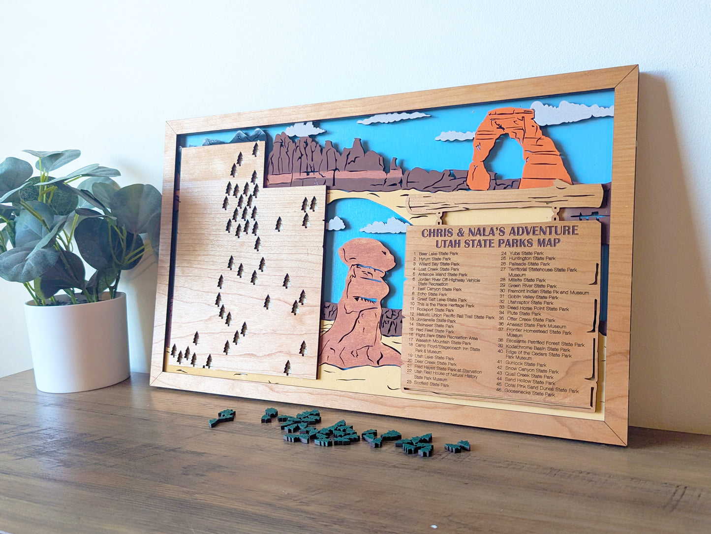 Utah State Park Map, State Parks Marker, US Travel Map, Utah state map poster, Utah state park tracking map, retirement gift, bucket list