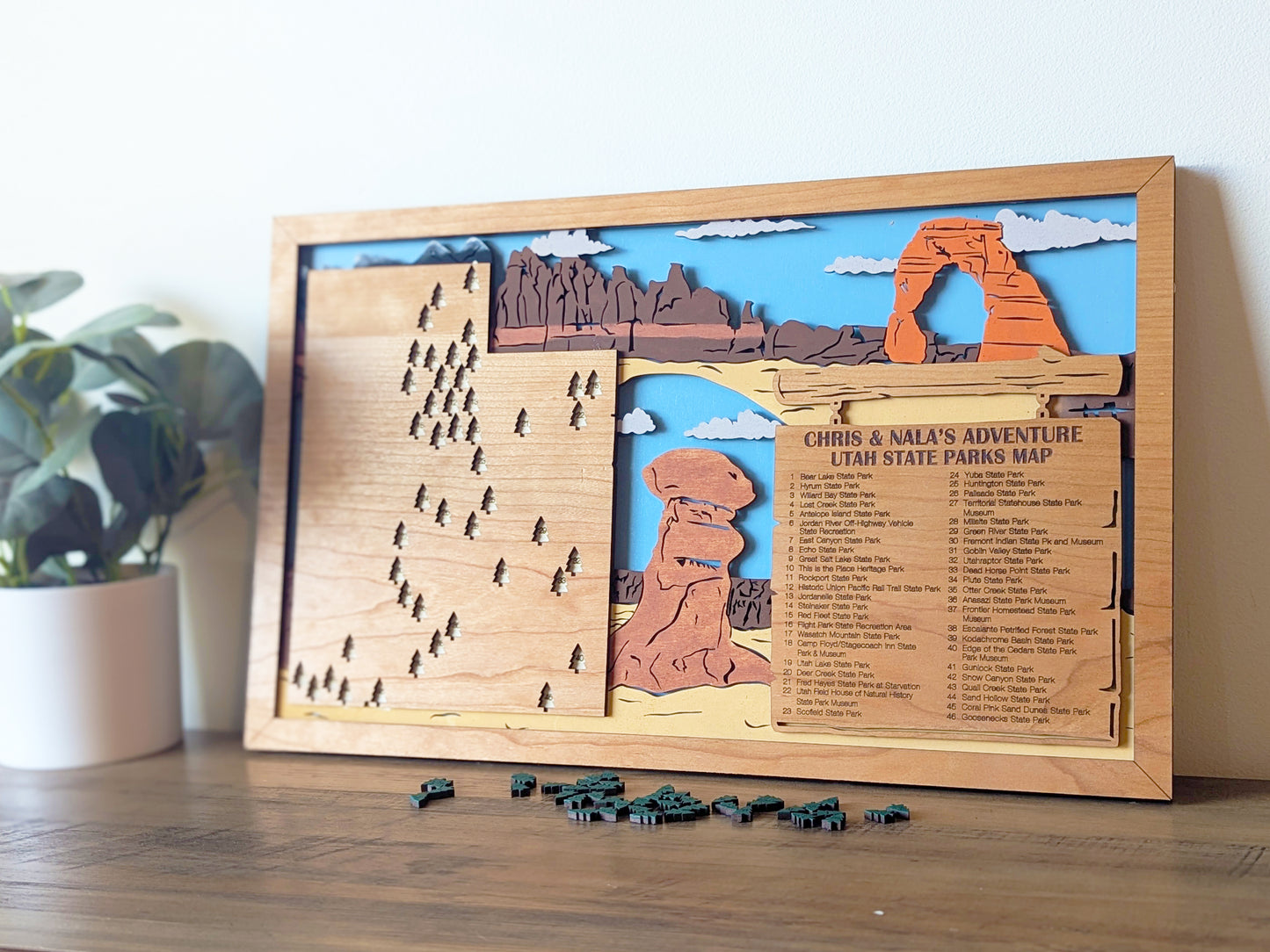 Utah State Park Map, State Parks Marker, US Travel Map, Utah state map poster, Utah state park tracking map, retirement gift, bucket list
