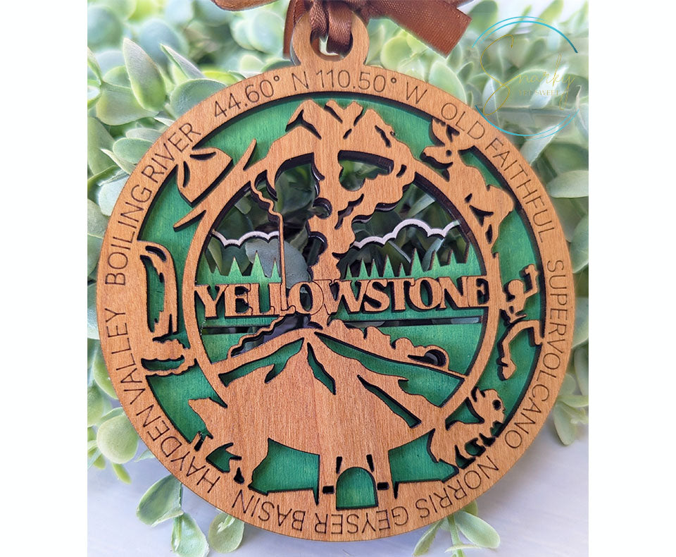 Yellowstone national park ornament, Yellowstone ornament, Yellowstone souvenir, national park gifts, national park ornament, gift for hiker