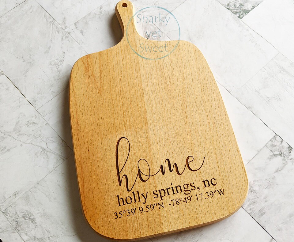 Home cutting board personalized, coordinates cutting board, realtor closing gift, realtor cutting board, home sweet home cutting board