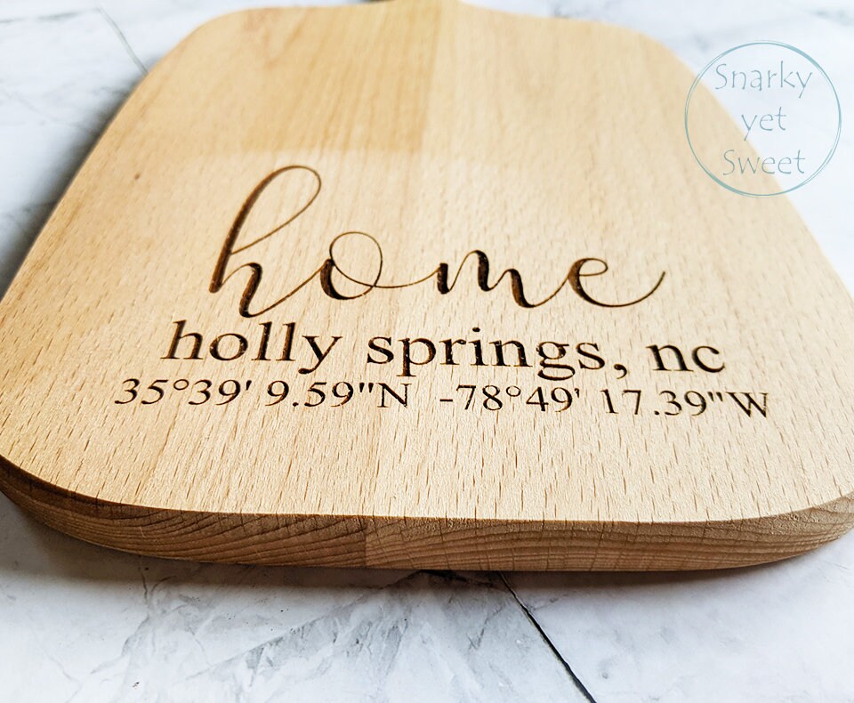 Home cutting board personalized, coordinates cutting board, realtor closing gift, realtor cutting board, home sweet home cutting board