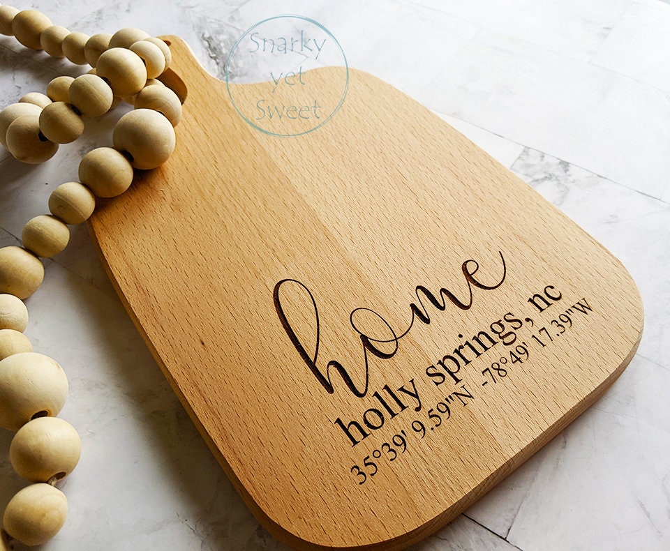 Home cutting board personalized, coordinates cutting board, realtor closing gift, realtor cutting board, home sweet home cutting board