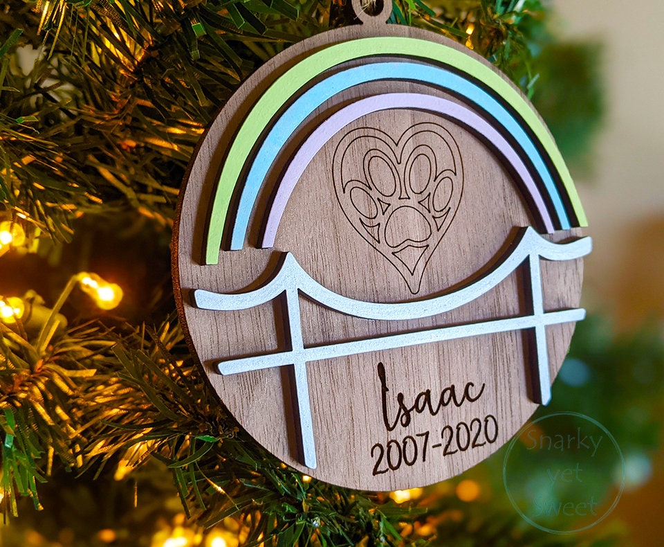 Pet memorial ornament, pet memorial gift, pet rainbow bridge gift, pet ornament personalized, pet ornament Christmas, Christmas decor