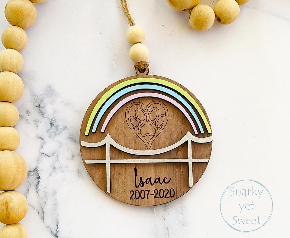 Pet memorial ornament, pet memorial gift, pet rainbow bridge gift, pet ornament personalized, pet ornament Christmas, Christmas decor