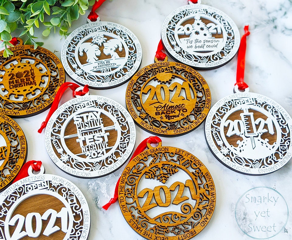2021 ornament, covid2021, vaccinated ornament, stick it to covid ornament, unique ornament, commemorate 2021 ornament, christmas decor, tree