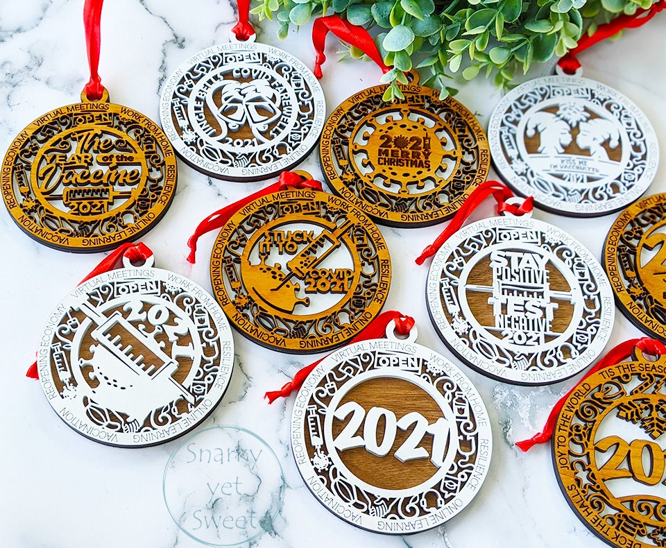 2021 ornament, covid2021, vaccinated ornament, stick it to covid ornament, unique ornament, commemorate 2021 ornament, christmas decor, tree