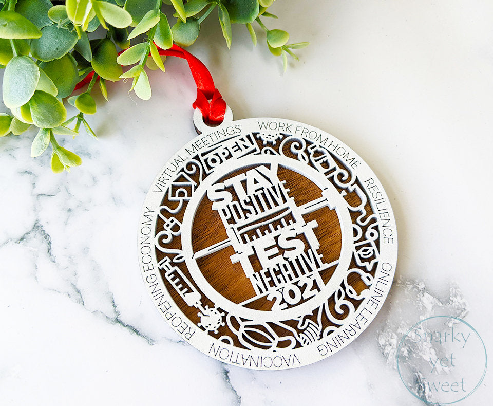 2021 ornament, covid2021, vaccinated ornament, stick it to covid ornament, unique ornament, commemorate 2021 ornament, christmas decor, tree