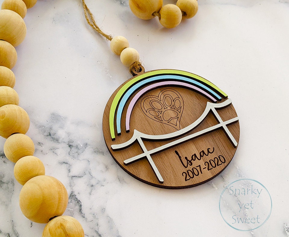 Pet memorial ornament, pet memorial gift, pet rainbow bridge gift, pet ornament personalized, pet ornament Christmas, Christmas decor