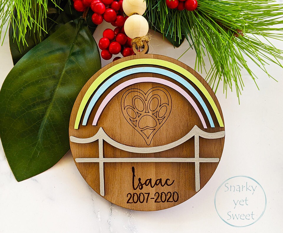 Pet memorial ornament, pet memorial gift, pet rainbow bridge gift, pet ornament personalized, pet ornament Christmas, Christmas decor