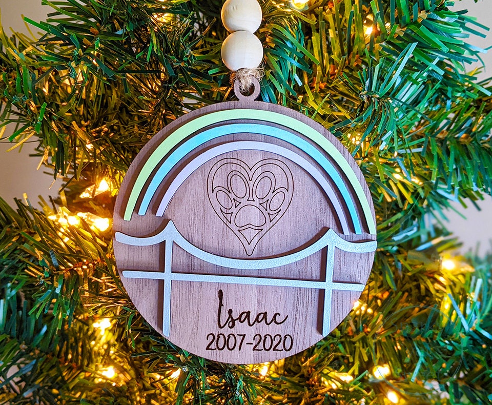 Pet memorial ornament, pet memorial gift, pet rainbow bridge gift, pet ornament personalized, pet ornament Christmas, Christmas decor