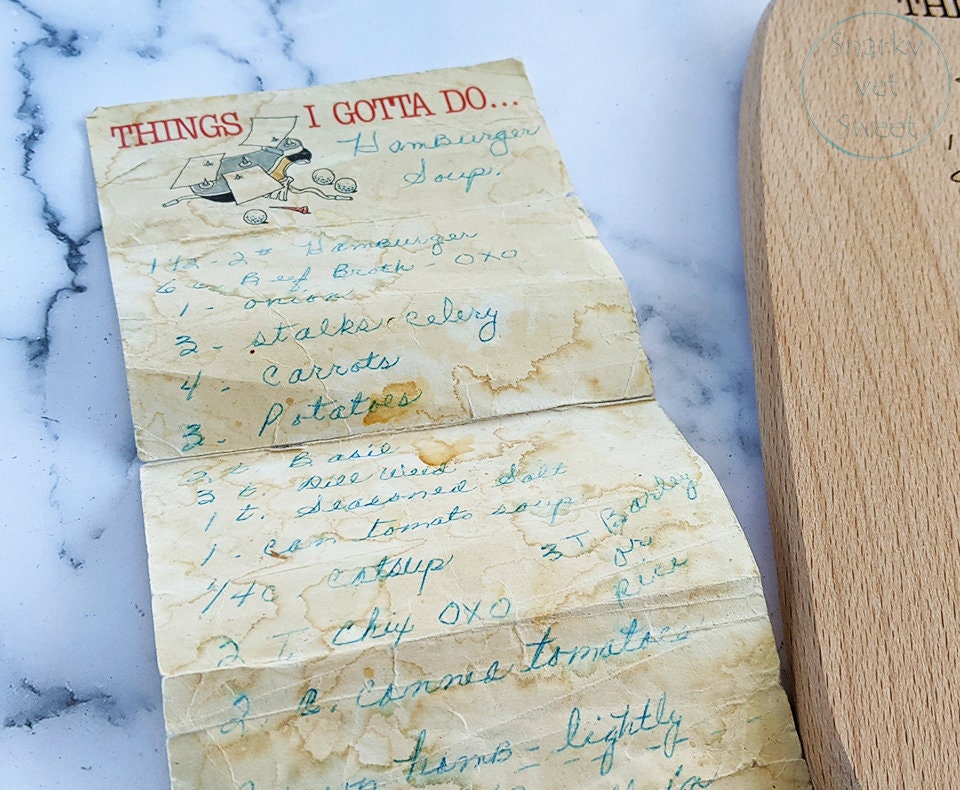 Handwritten recipe cutting board, custom cutting board with recipe, cutting board with handle, engraved cutting board with recipe