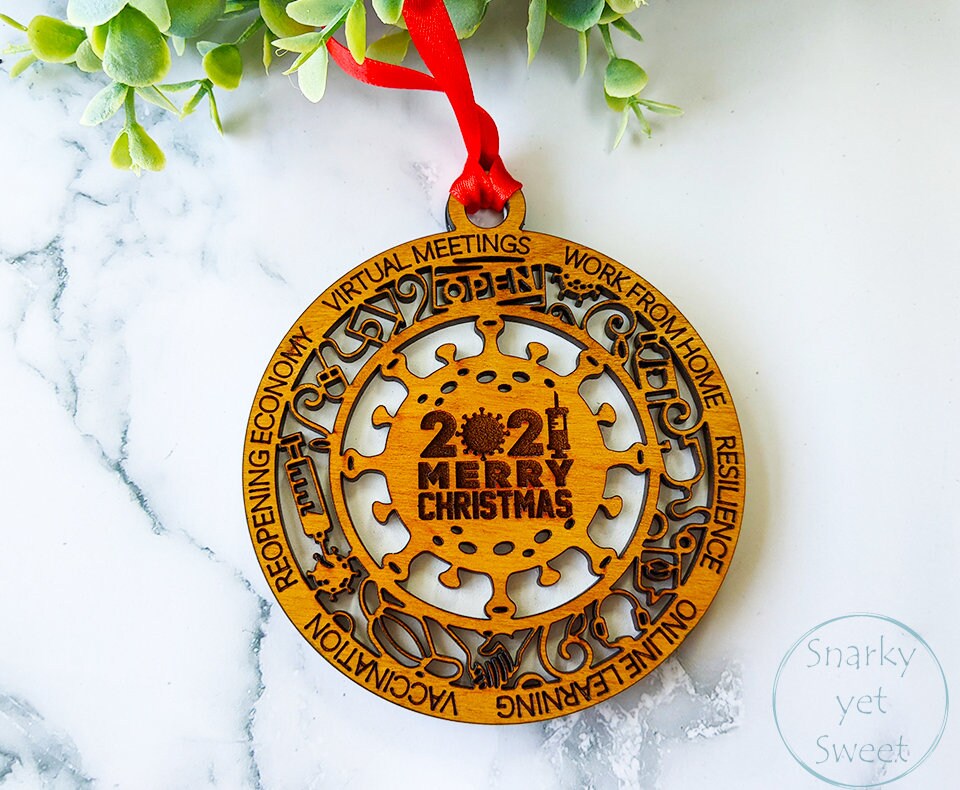 2021 ornament, covid2021, vaccinated ornament, stick it to covid ornament, unique ornament, commemorate 2021 ornament, christmas decor, tree