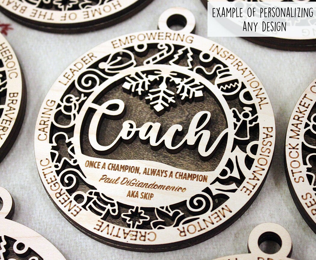 In memory layered ornament, memorial ornament, in memorial ornament, personalized ornament, unique wood ornament, laser cut ornament