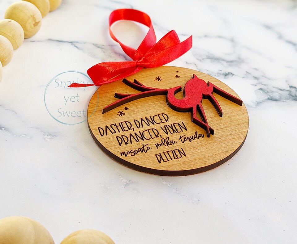 Blitzen ornament, funny gift, funny Christmas ornament, gift for friend, unique gift, holiday decor, reindeer ornament