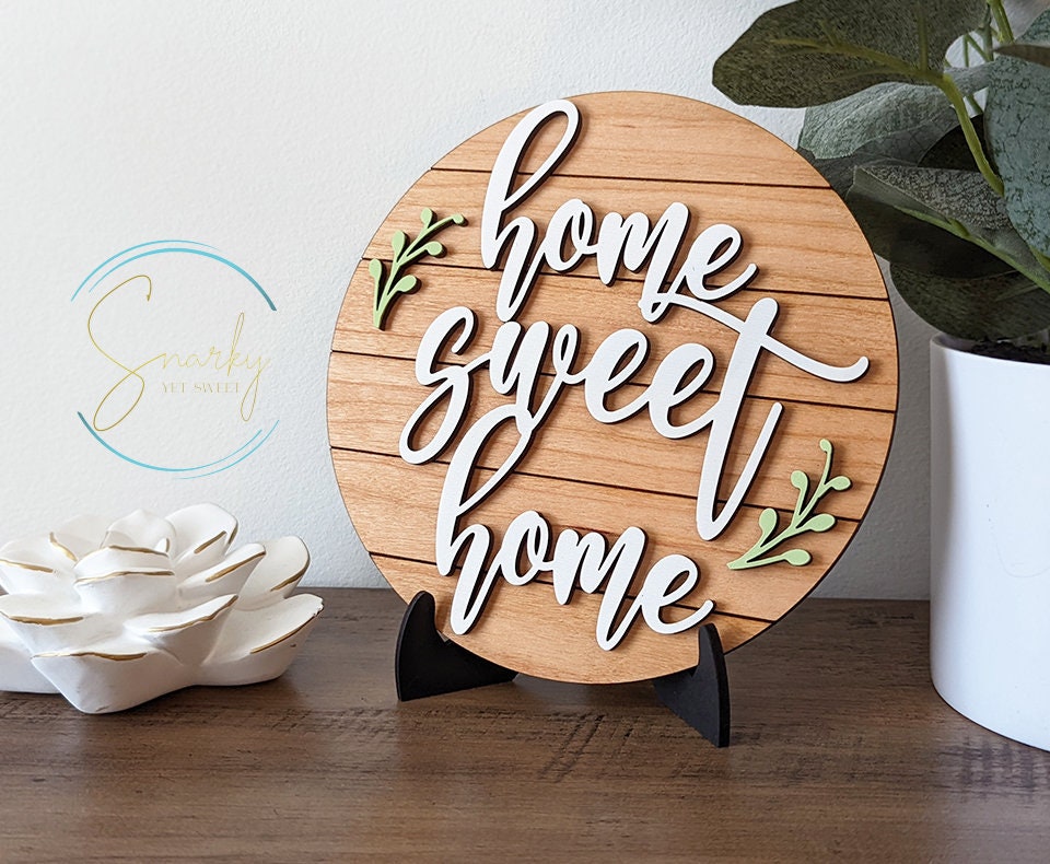 Home sweet home sign, home sweet home tiered tray decor, mini signs decor, farmhouse decor, gifts for her, decor for wall shelf