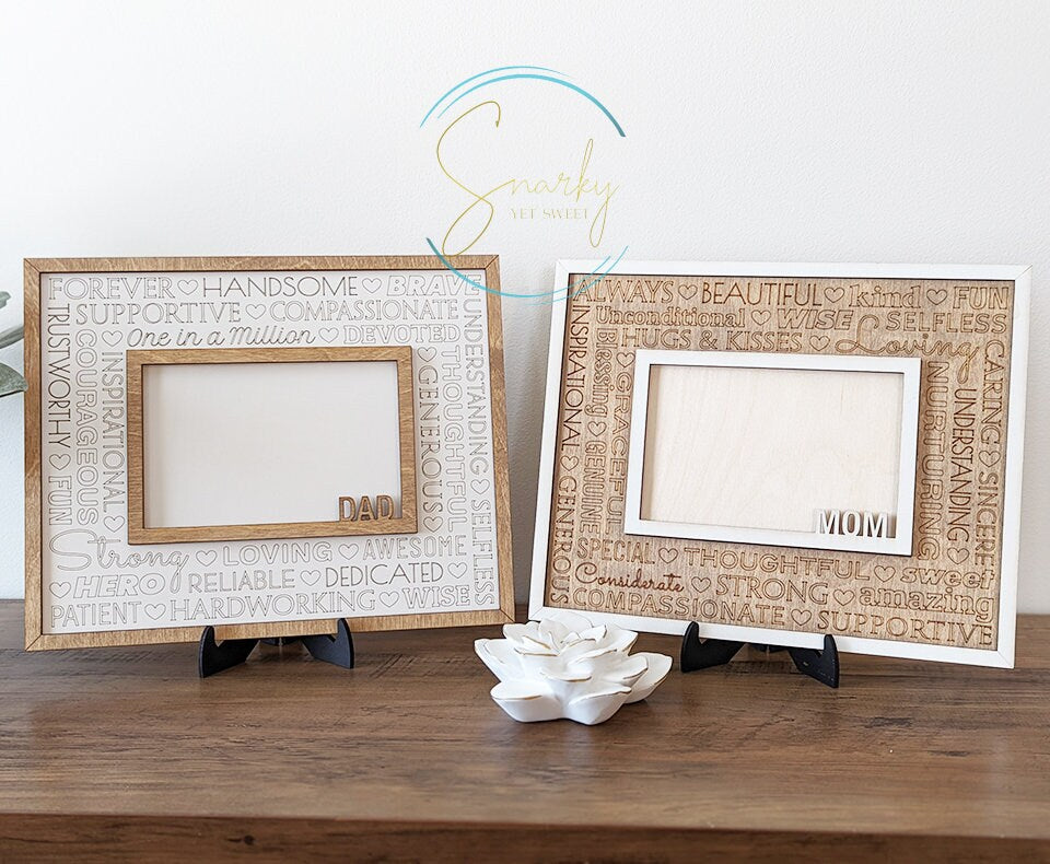 Mother's Day Photo Frame, wood engraved photo frame, personalized gift, gift for mom, gift for grandma