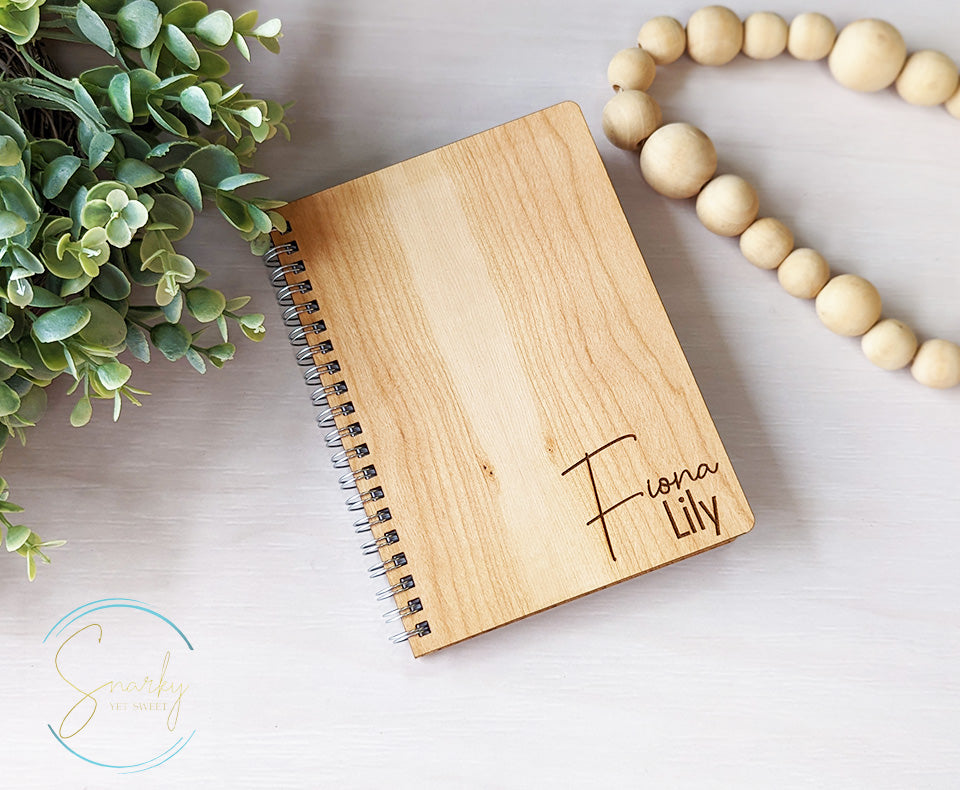 Wood Engraved Lined Journal