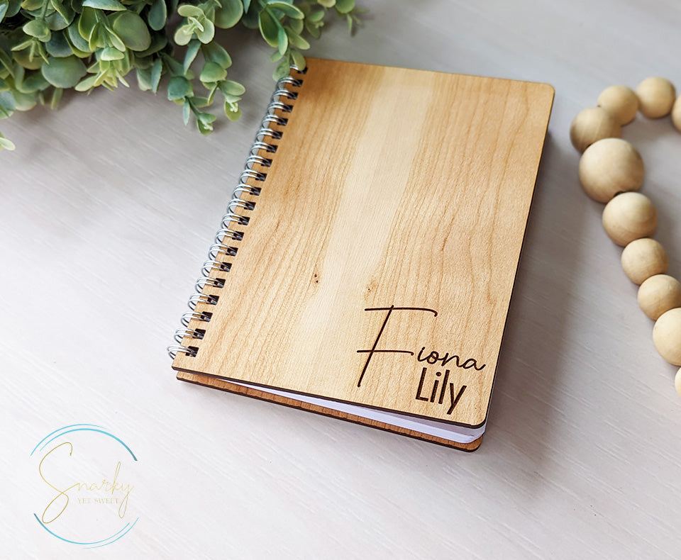 Wood Engraved Lined Journal