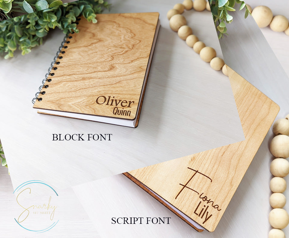 Wood Engraved Lined Journal
