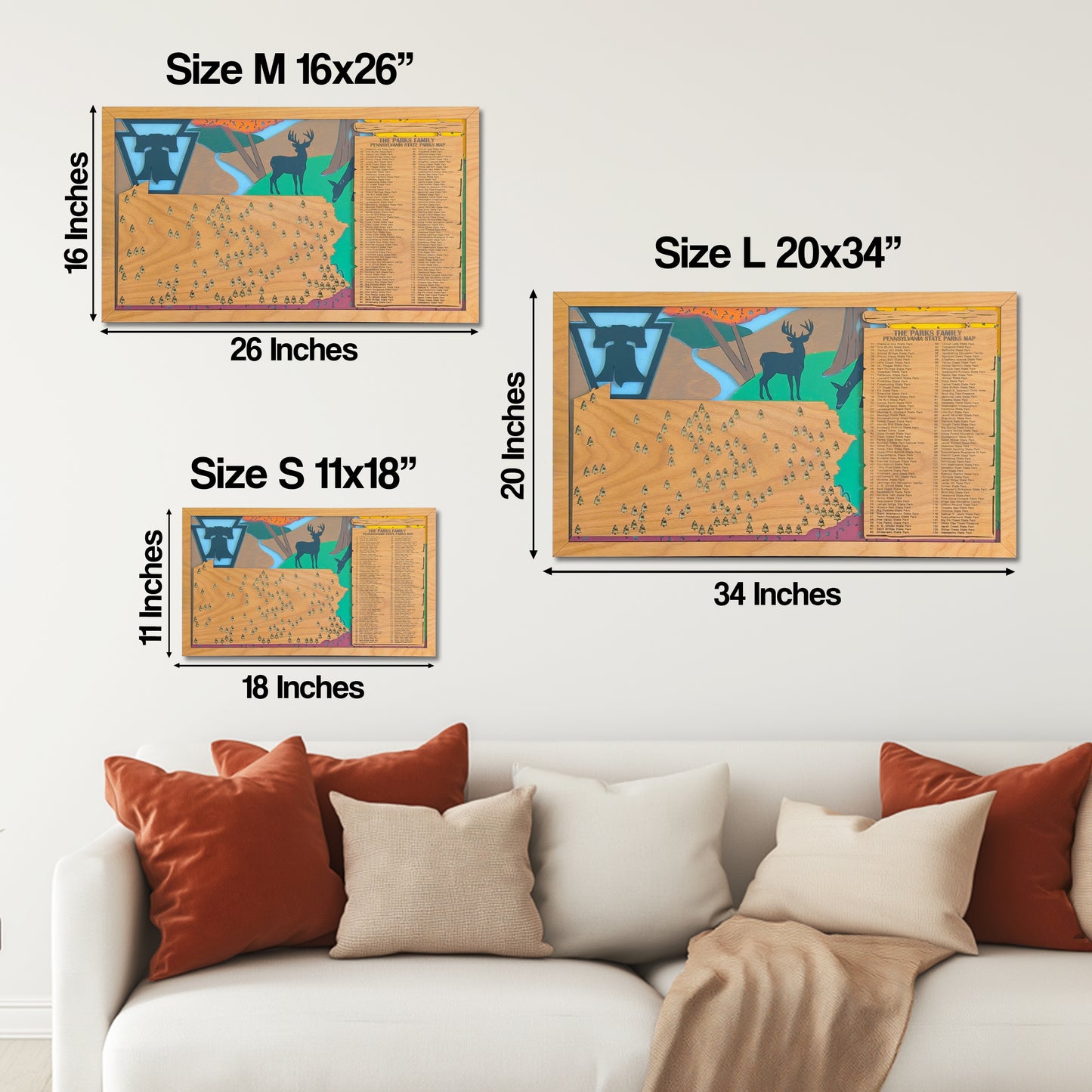 Pennsylvania State Parks Tracker Map | Pennsylvania State Park Map | Pennsylvania Gifts | Pennsylvania State Park Travel Map | Hiking Gift