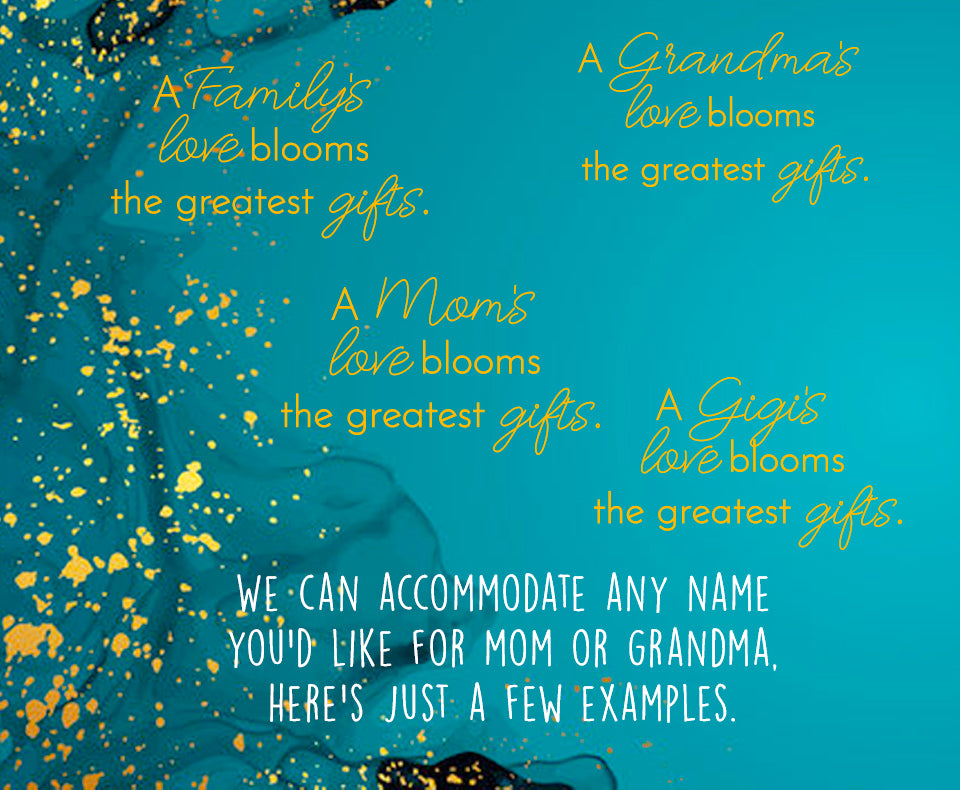Flower family name art, Mother's Day personalized gift, kids name sign, flower sign, gift for Grandma, family member name sign, gift for Mom