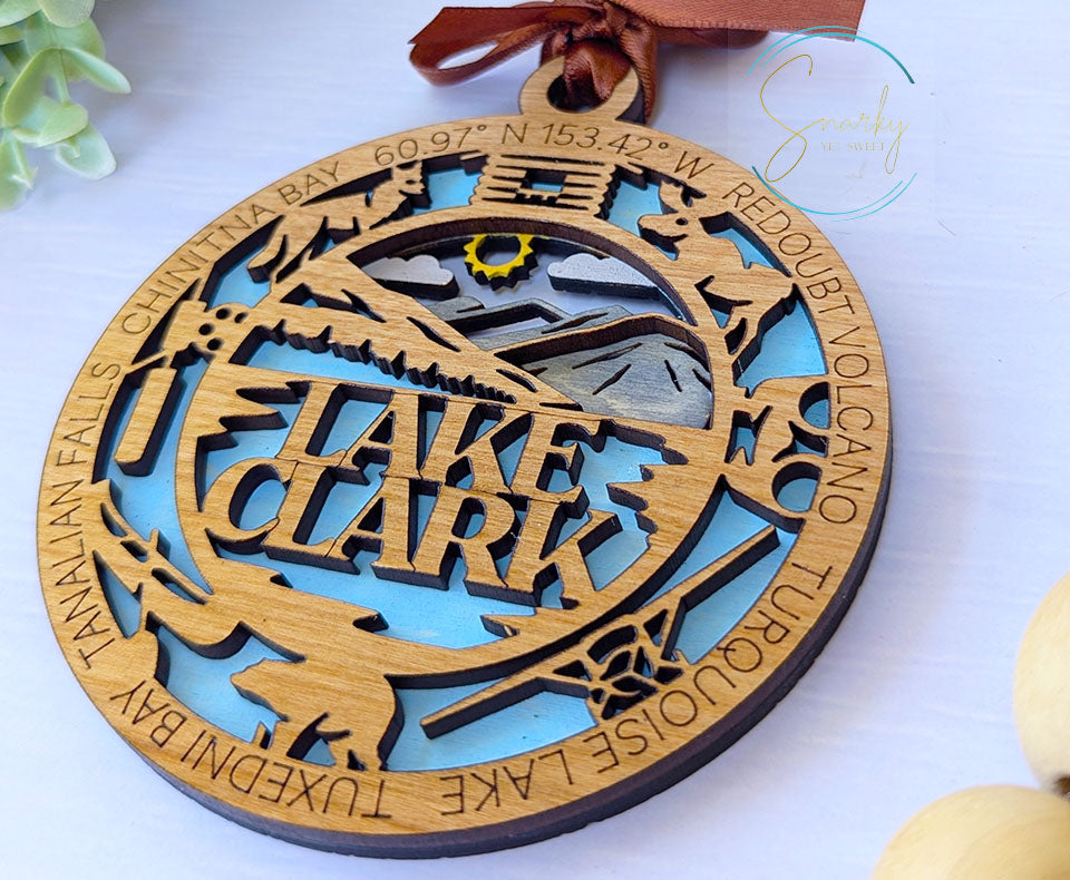 Lake Clark national park ornament, Lake Clark ornament, Lake Clark souvenir, national park gifts, national park ornament, gift for hiker