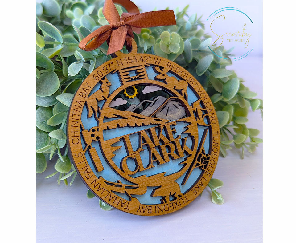 Lake Clark national park ornament, Lake Clark ornament, Lake Clark souvenir, national park gifts, national park ornament, gift for hiker