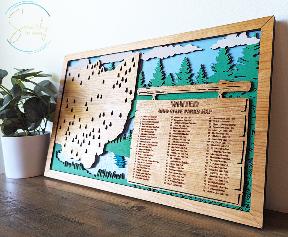 Ohio State Parks Tracker Map | Ohio State Park Map | Family Travel Tracker | Housewarming Gift for Ohio | Ohio Travel Gifts