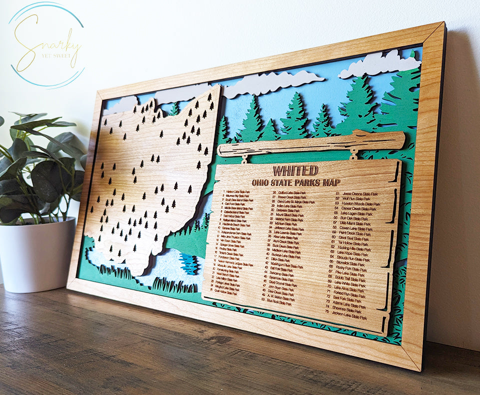 Ohio State Parks Tracker Map | Ohio State Park Map | Family Travel Tracker | Housewarming Gift for Ohio | Ohio Travel Gifts