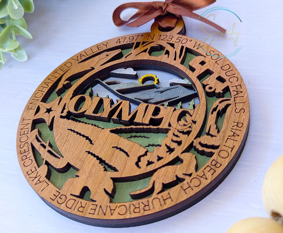 Olympic national park ornament, Olympic ornament, Olympic souvenir, national park gifts, national park ornament, gift for hiker
