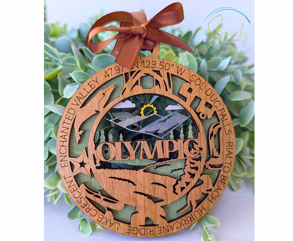 Olympic national park ornament, Olympic ornament, Olympic souvenir, national park gifts, national park ornament, gift for hiker