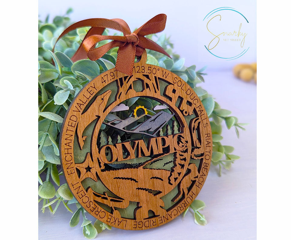 Olympic national park ornament, Olympic ornament, Olympic souvenir, national park gifts, national park ornament, gift for hiker