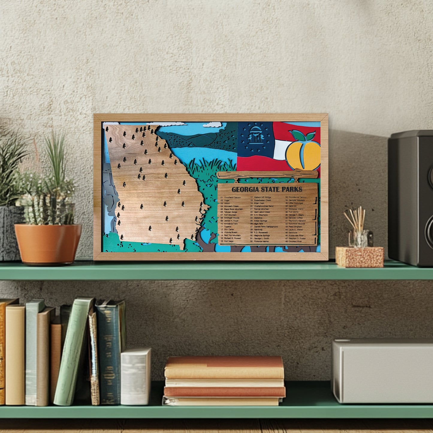 Georgia State Parks Travel Map, State Parks Marker, US Travel Map, family road trip tracker, travel home decor, gift for hiker
